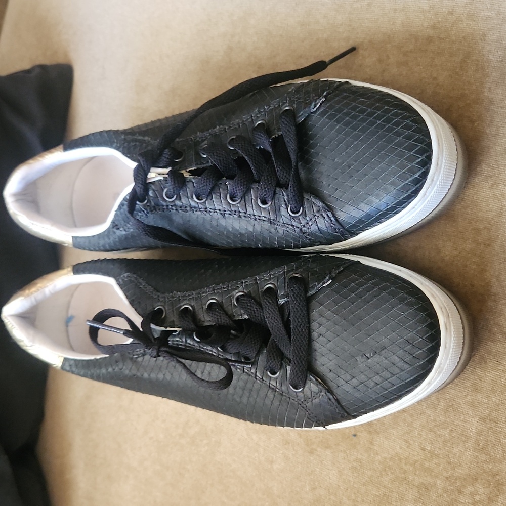 Diesel women's black and gold sneaker size 39... platform white.. x design